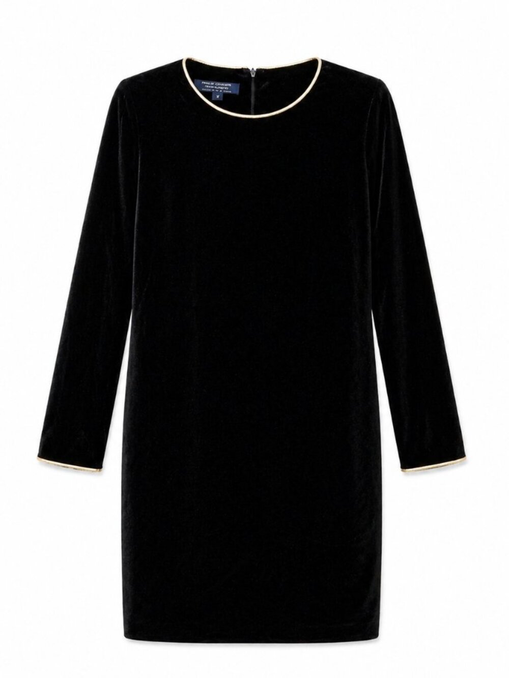 Vintage Brooks Brothers Women's Black Velvet Long Sleeve Midi Dress, Size 6